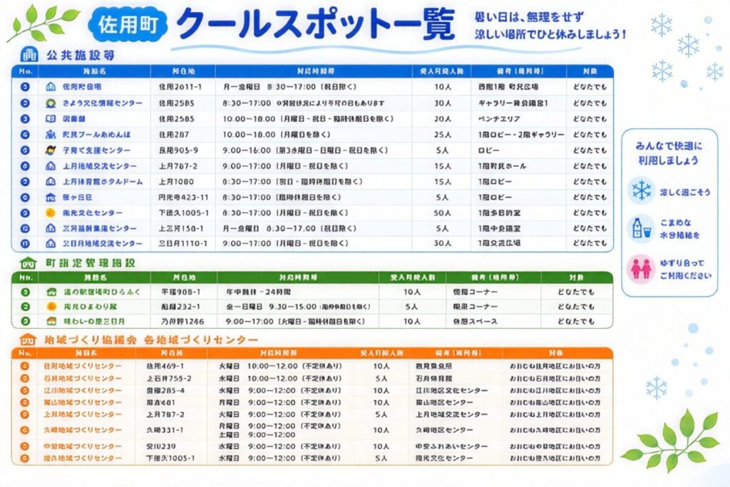 兵庫県 佐用町内クールスポット一覧